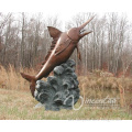 Art Garden Decor Bronze Singal Marlin Fountain for Hot Sale